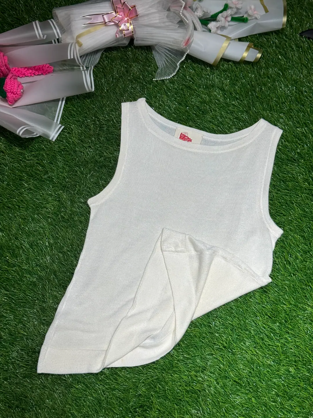 Handloom Plain Cam-my ladies Sando — view 3