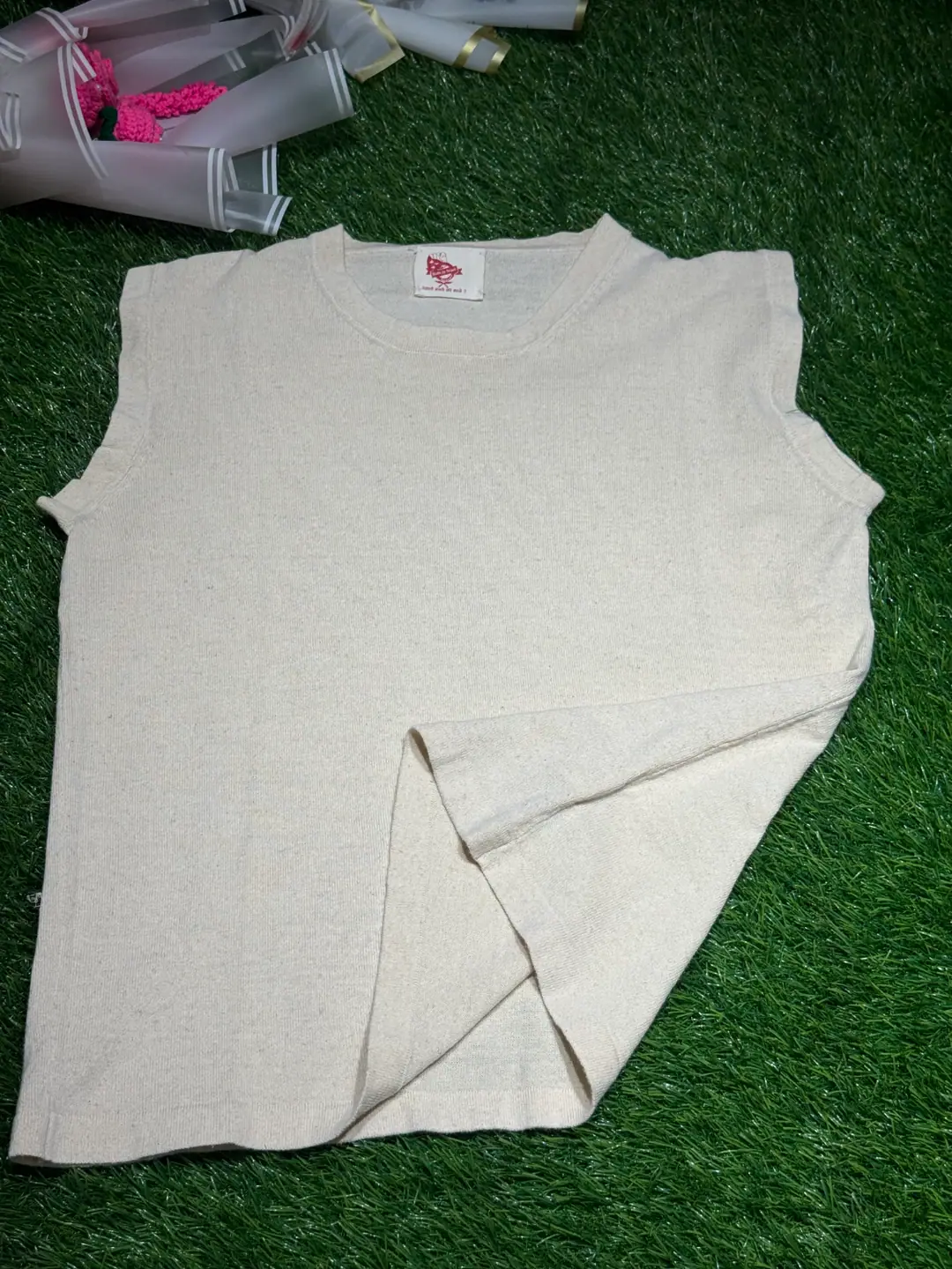 Handloom Sleeveless Hemp Jumper Sweater  — view 3
