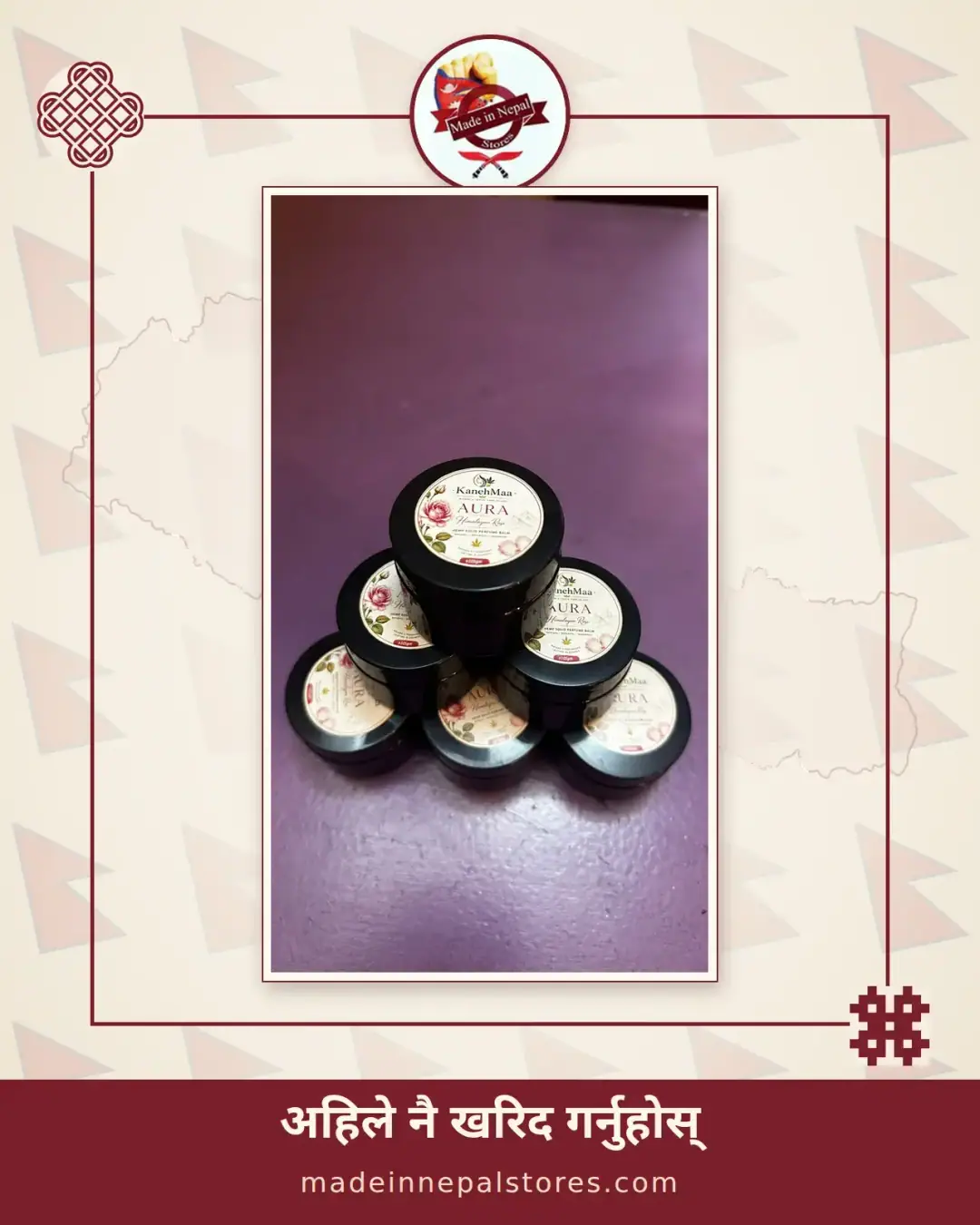 KanehMaa Aura Himalayan Rose — Hemp Solid Perfume Balm