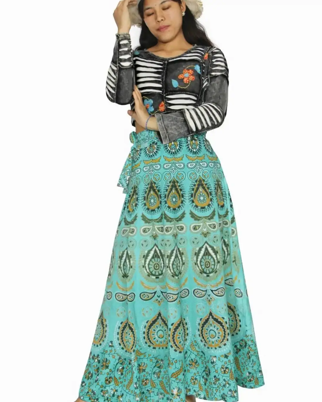 Boho Skirt Set — Turquoise — view 3