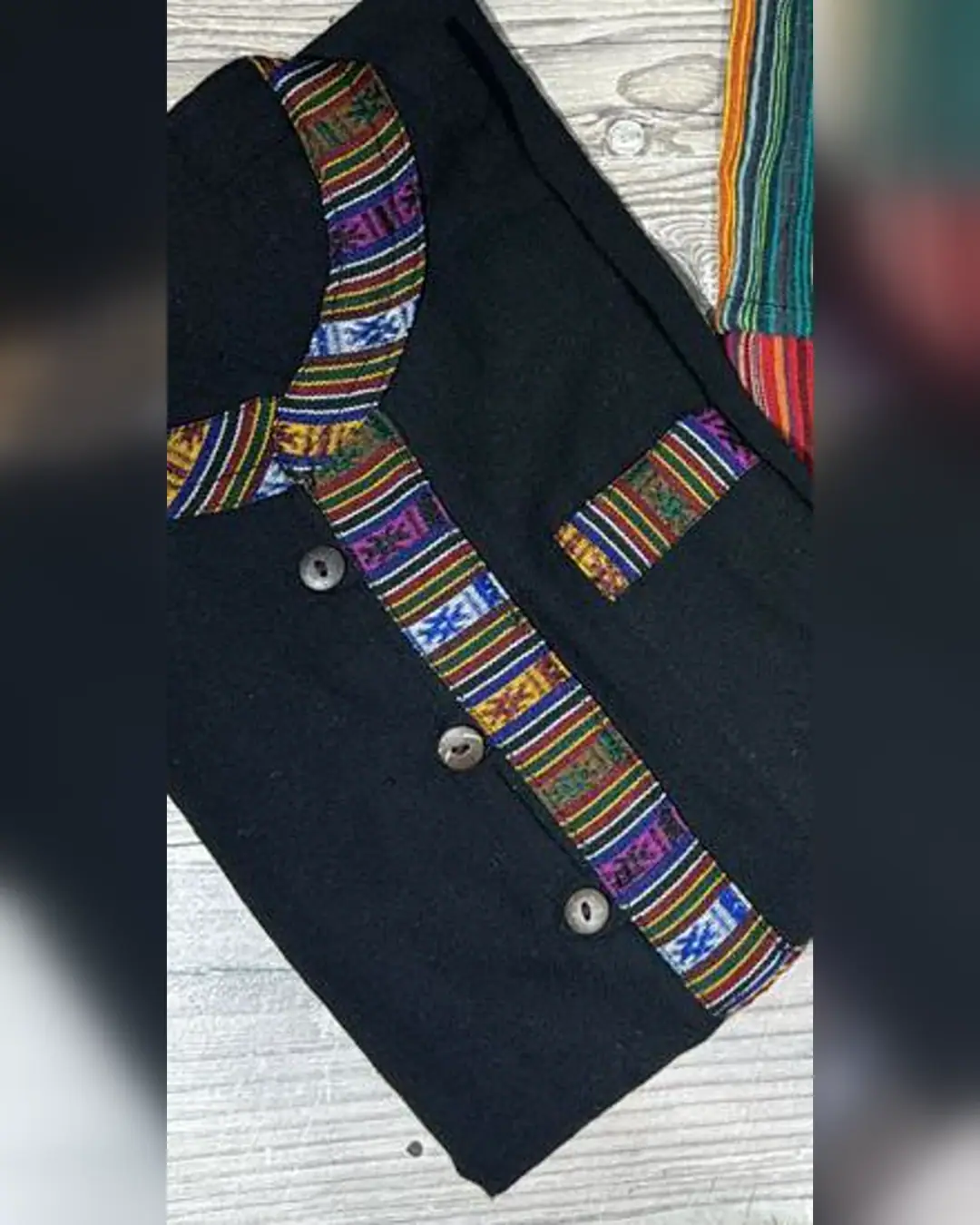 Dhaka-Placket Kurtha — Black — view 2
