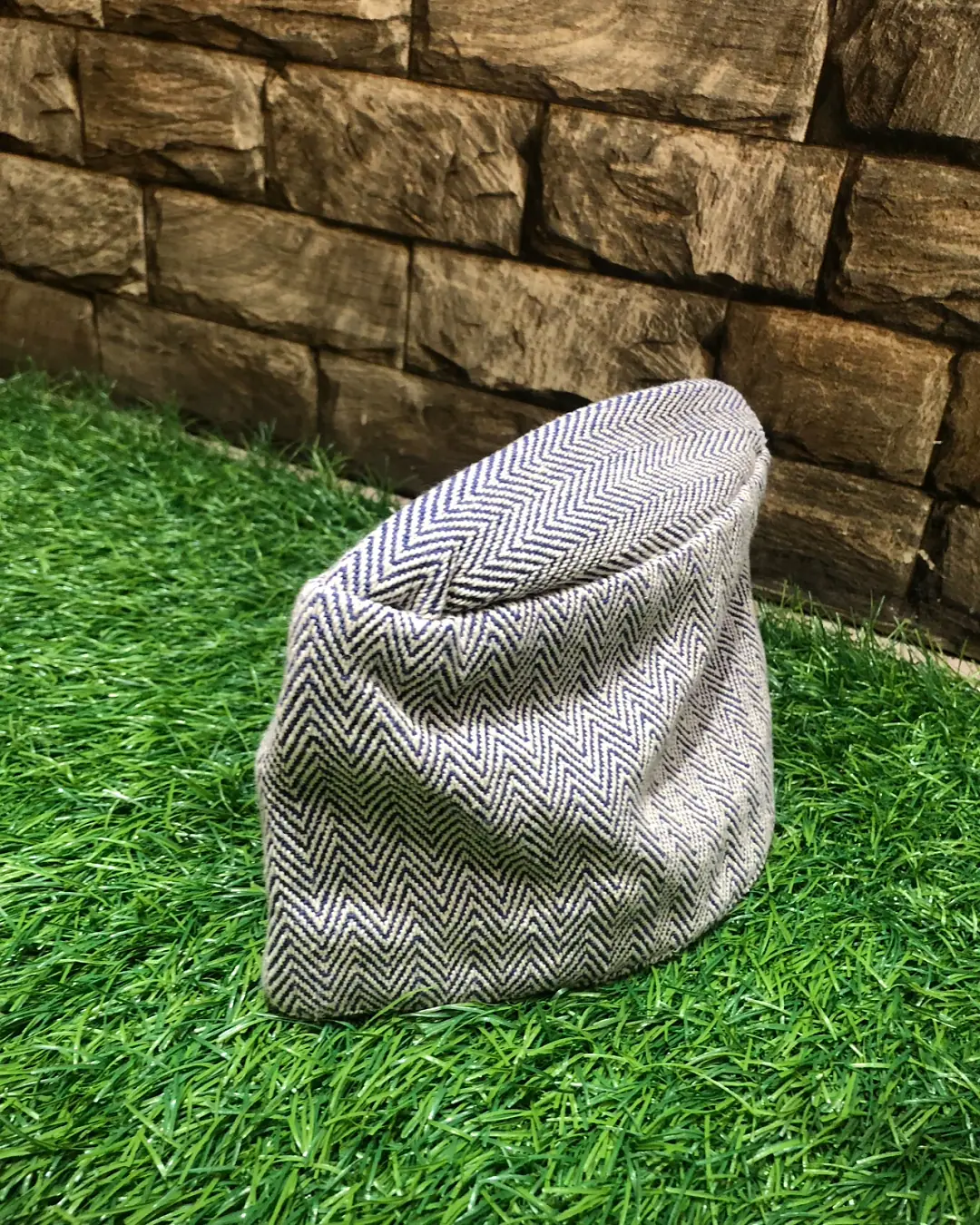 Dhaka Topi — Grey Herringbone — view 3