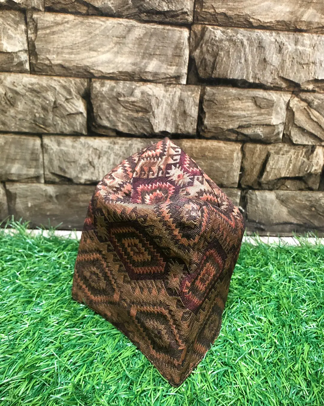 Dhaka Topi — Rust Kilim — view 3
