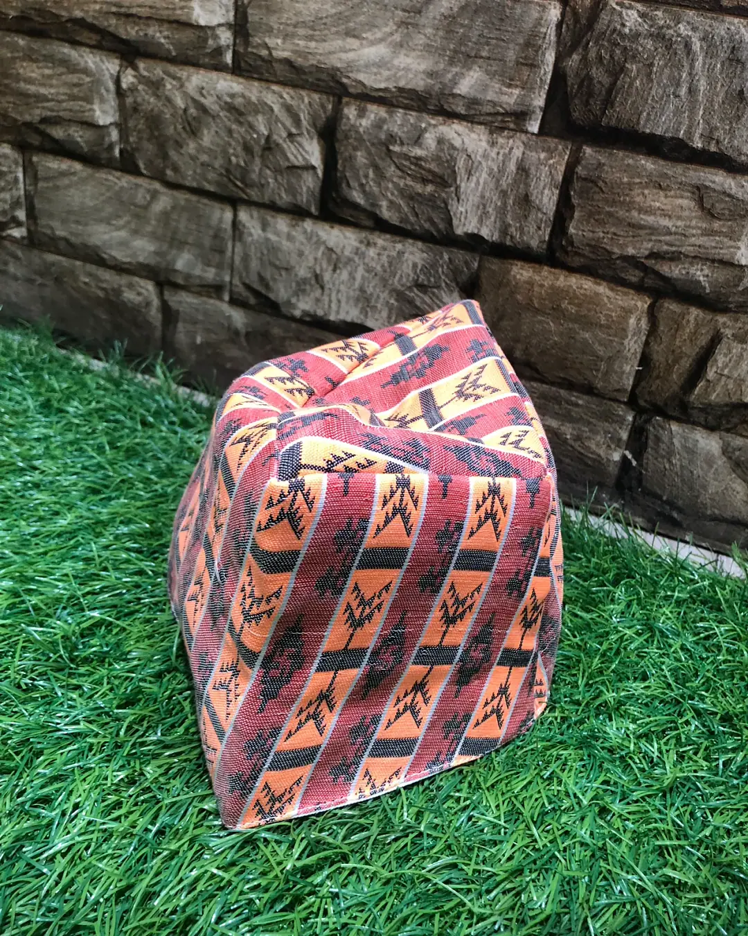 Dhaka Topi — Terracotta Arrow Stripe — view 2