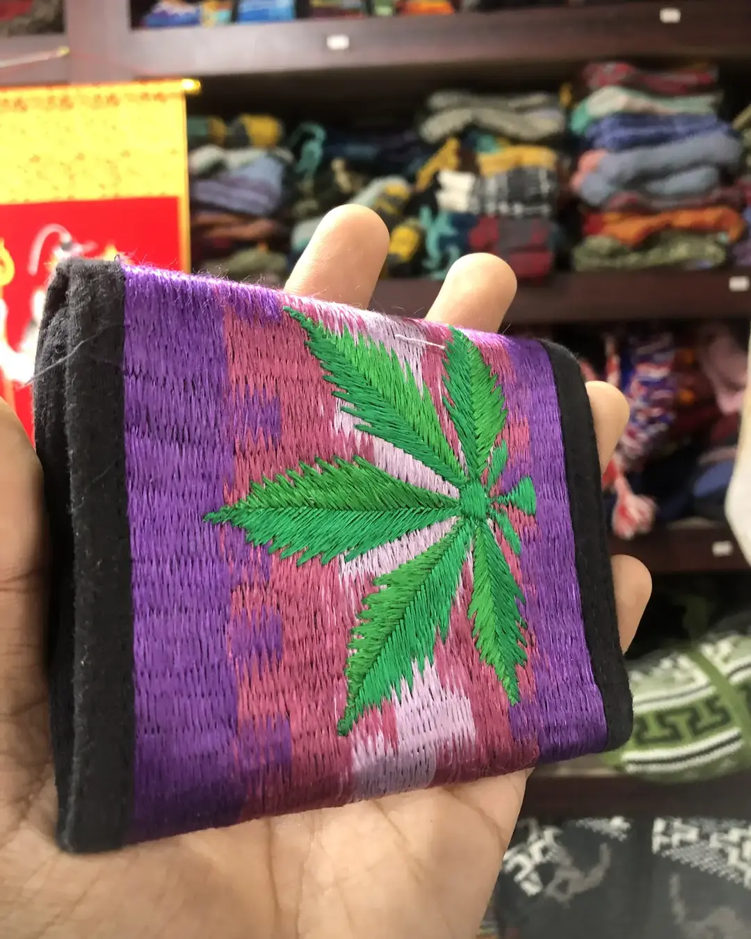 Hand-Embroidered Tri-fold Wallet — view 6