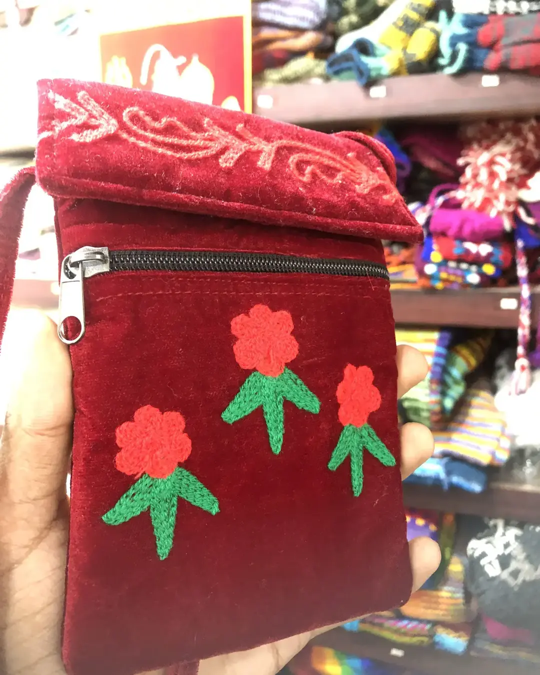 Embroidered Velvet Phone Sling Bag — view 3