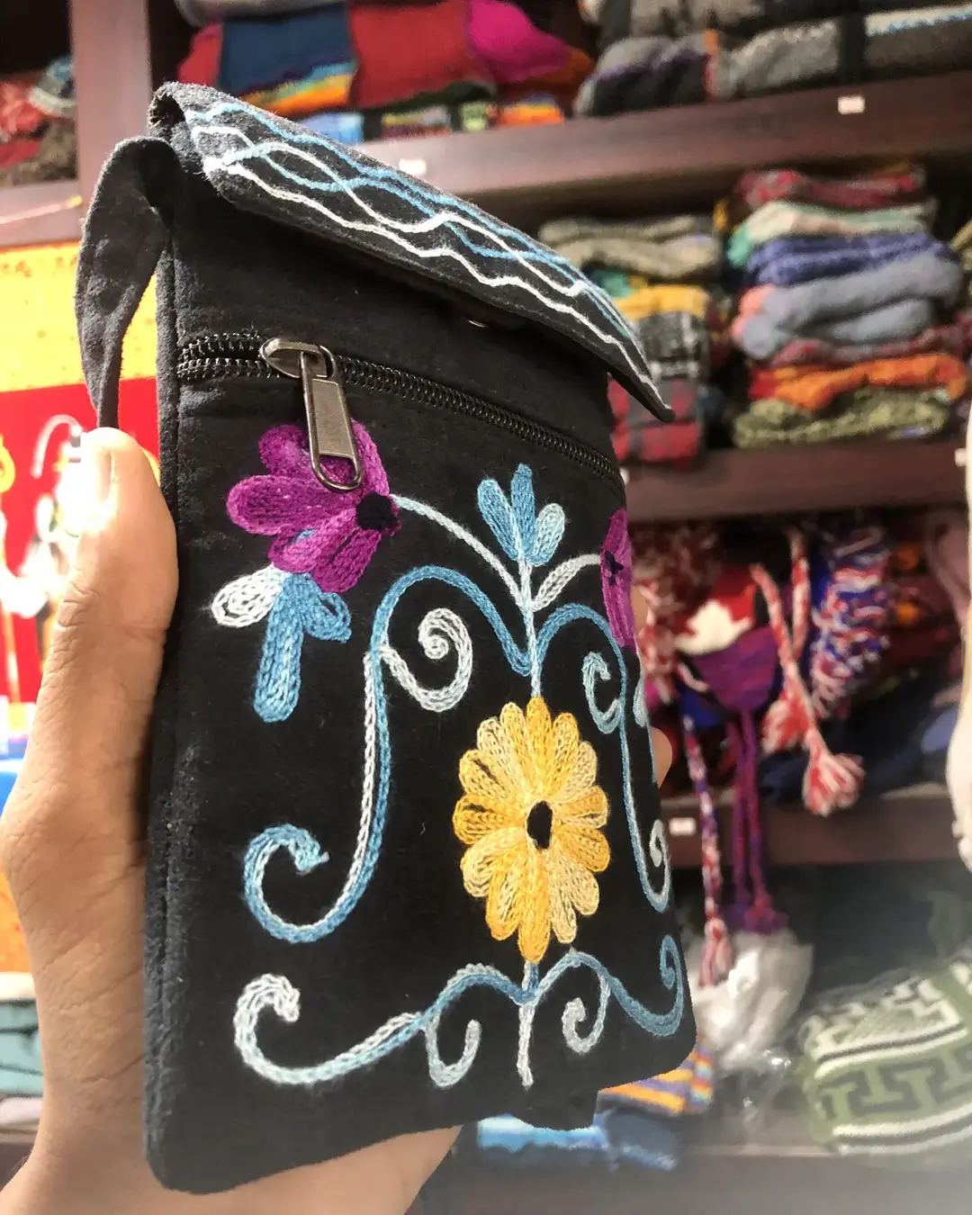 Embroidered Velvet Phone Sling Bag — view 5