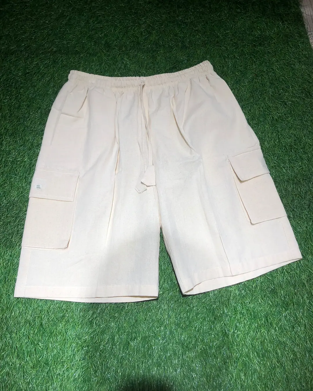 Hemp Cargo Shorts — Natural — view 2
