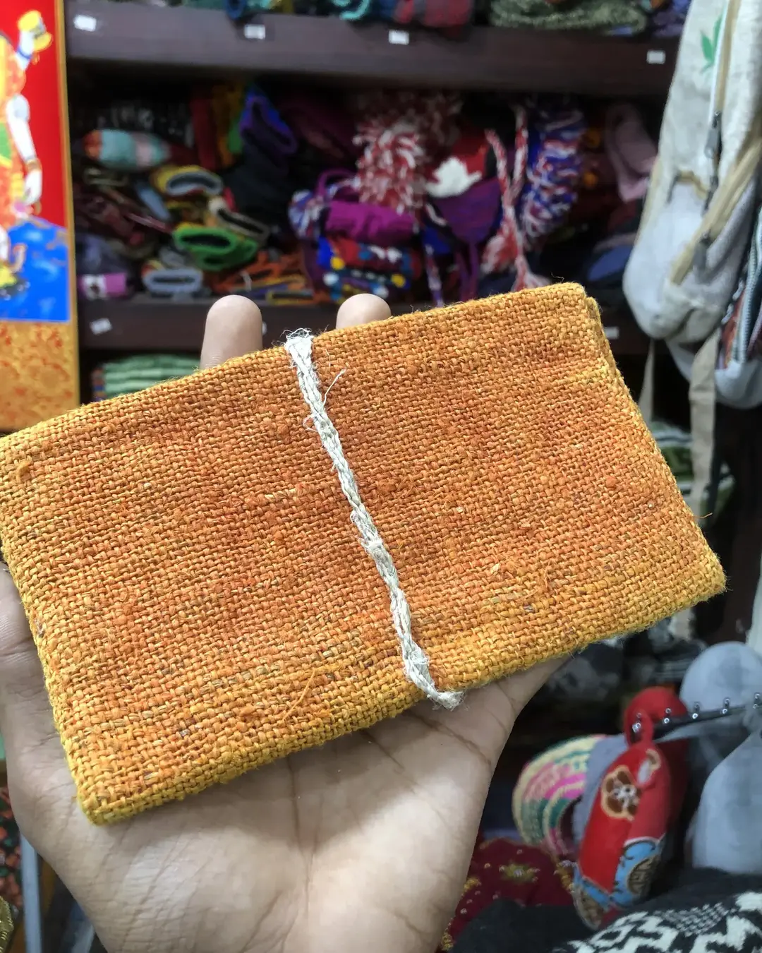 Hemp Envelope Pouch with Wrap Tie — view 3