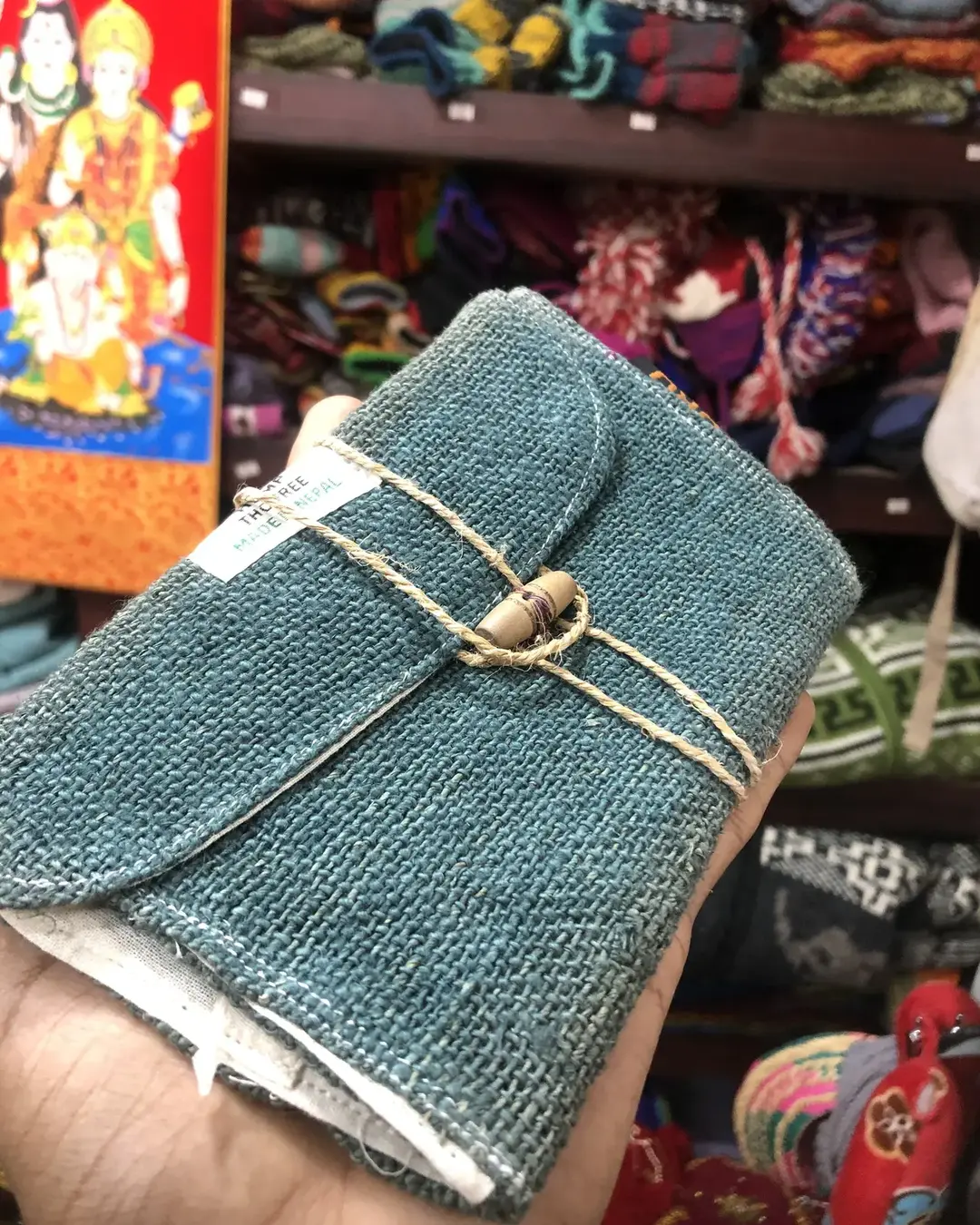 Hemp Envelope Pouch with Wrap Tie — view 4