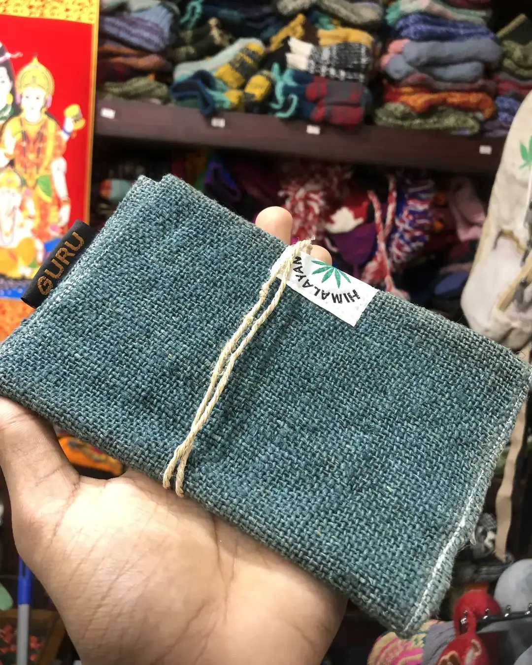 Hemp Envelope Pouch with Wrap Tie — view 5