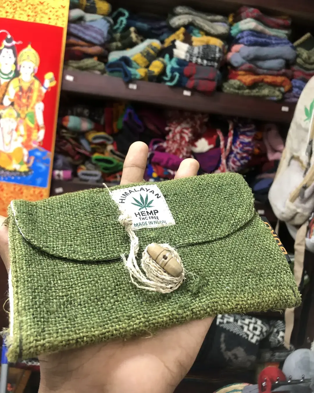 Hemp Envelope Pouch with Wrap Tie — view 6