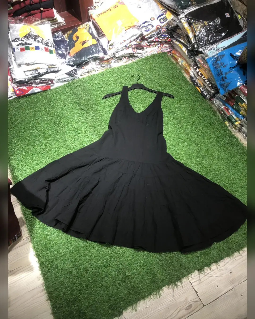 Tiered Strap Dress — Black — view 3