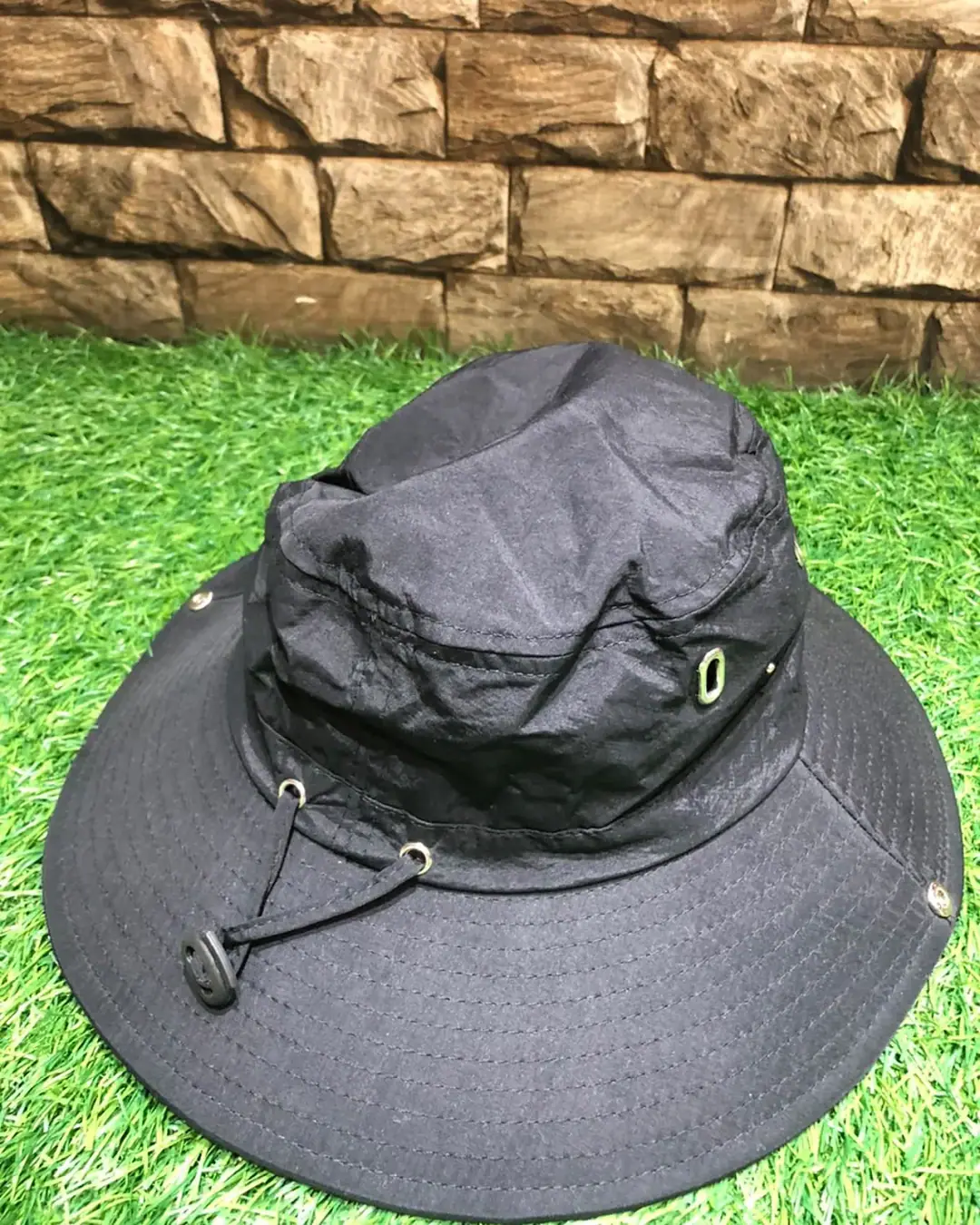 Wide-Brim Boonie Hat — Black — view 3
