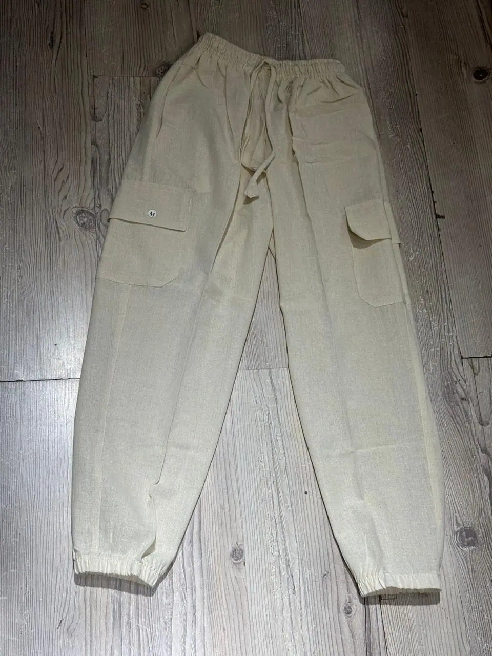 Hemp Cargo Joggers — Milky White — view 2