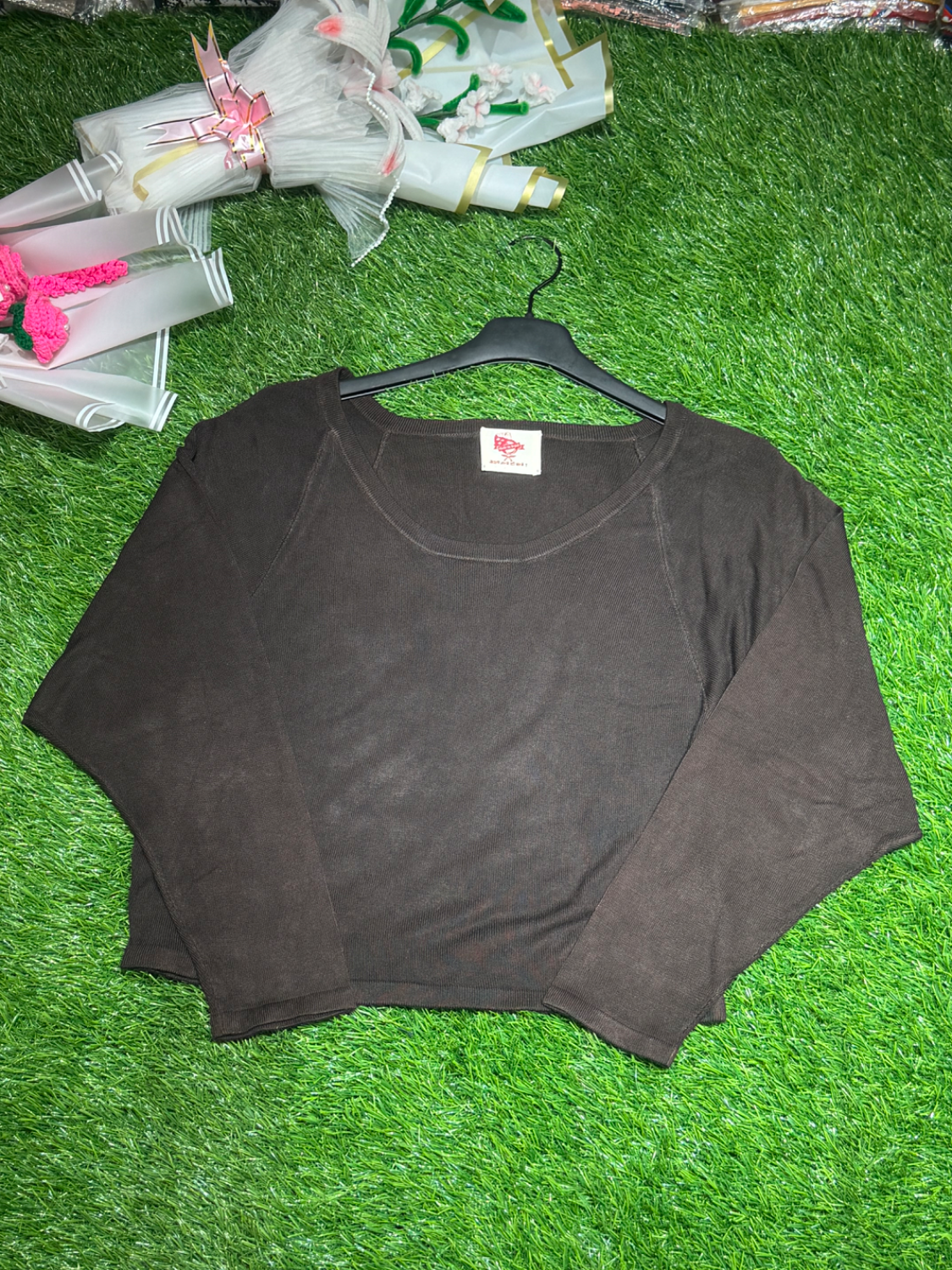 Handloom plant dye Ladies Crop T-shirt