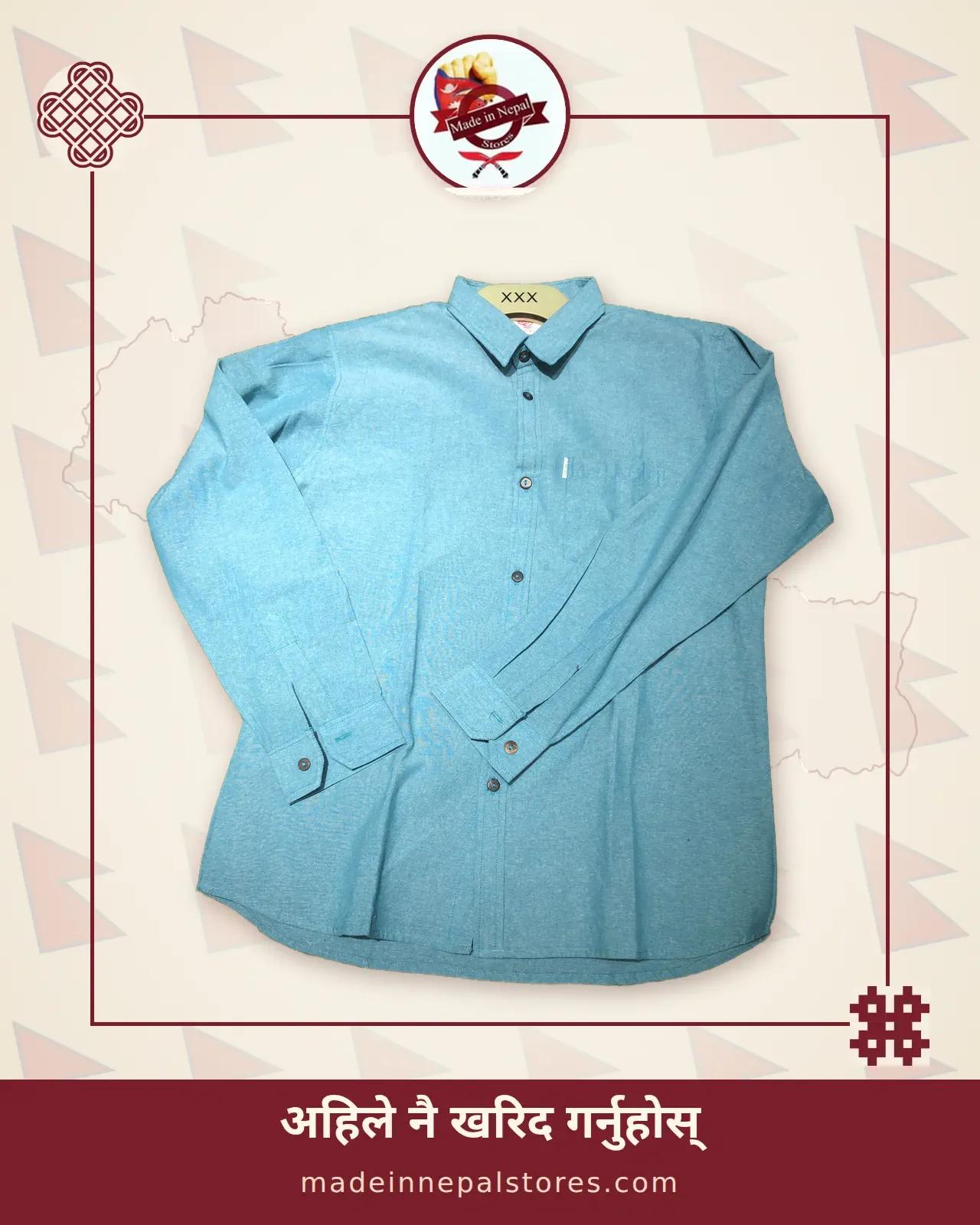 Long-Sleeve Shirt — Teal