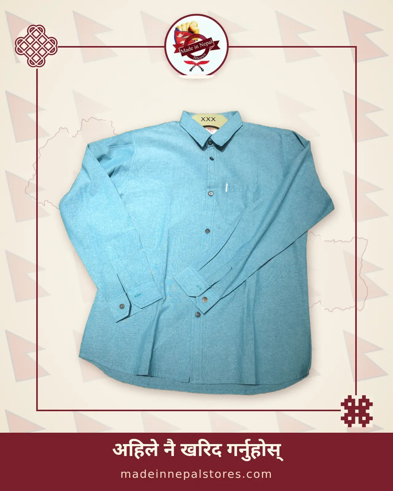 Long-Sleeve Shirt — Teal