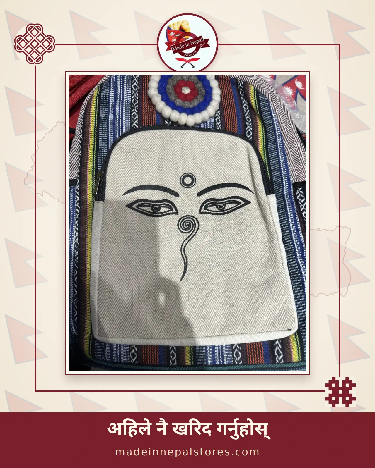 Hemp Rosette Backpack — Buddha Eyes