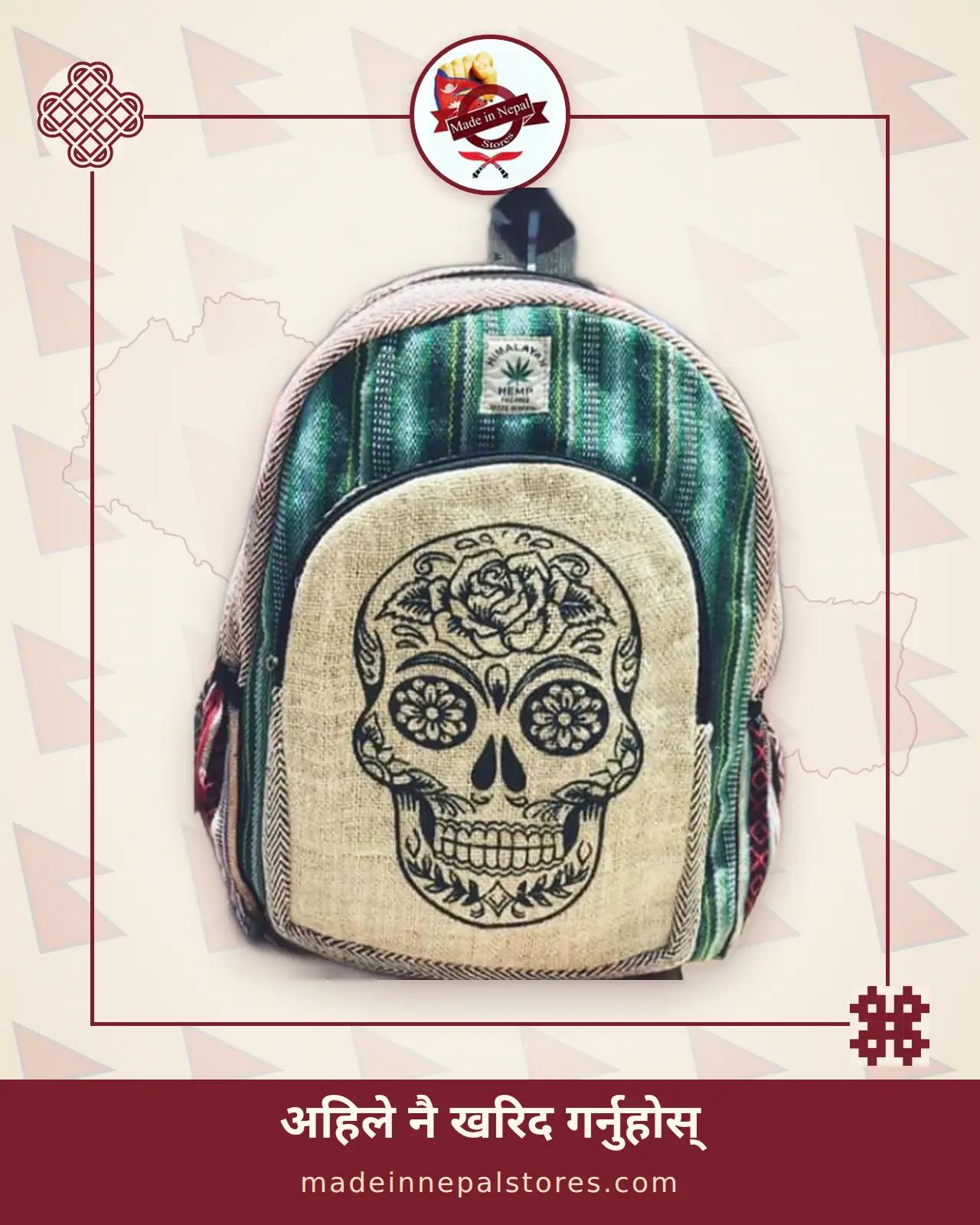 Hemp Sugar Skull Backpack