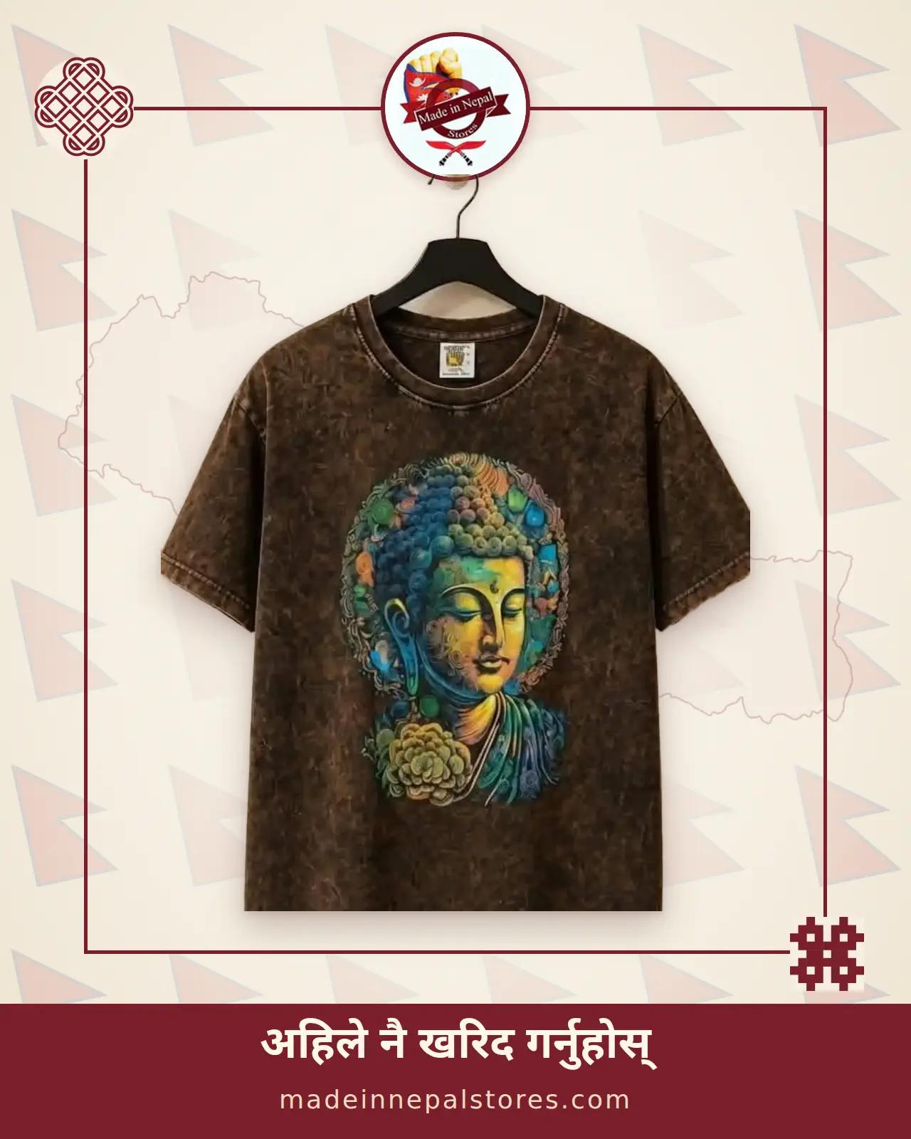Buddha Portrait Tee — Brown
