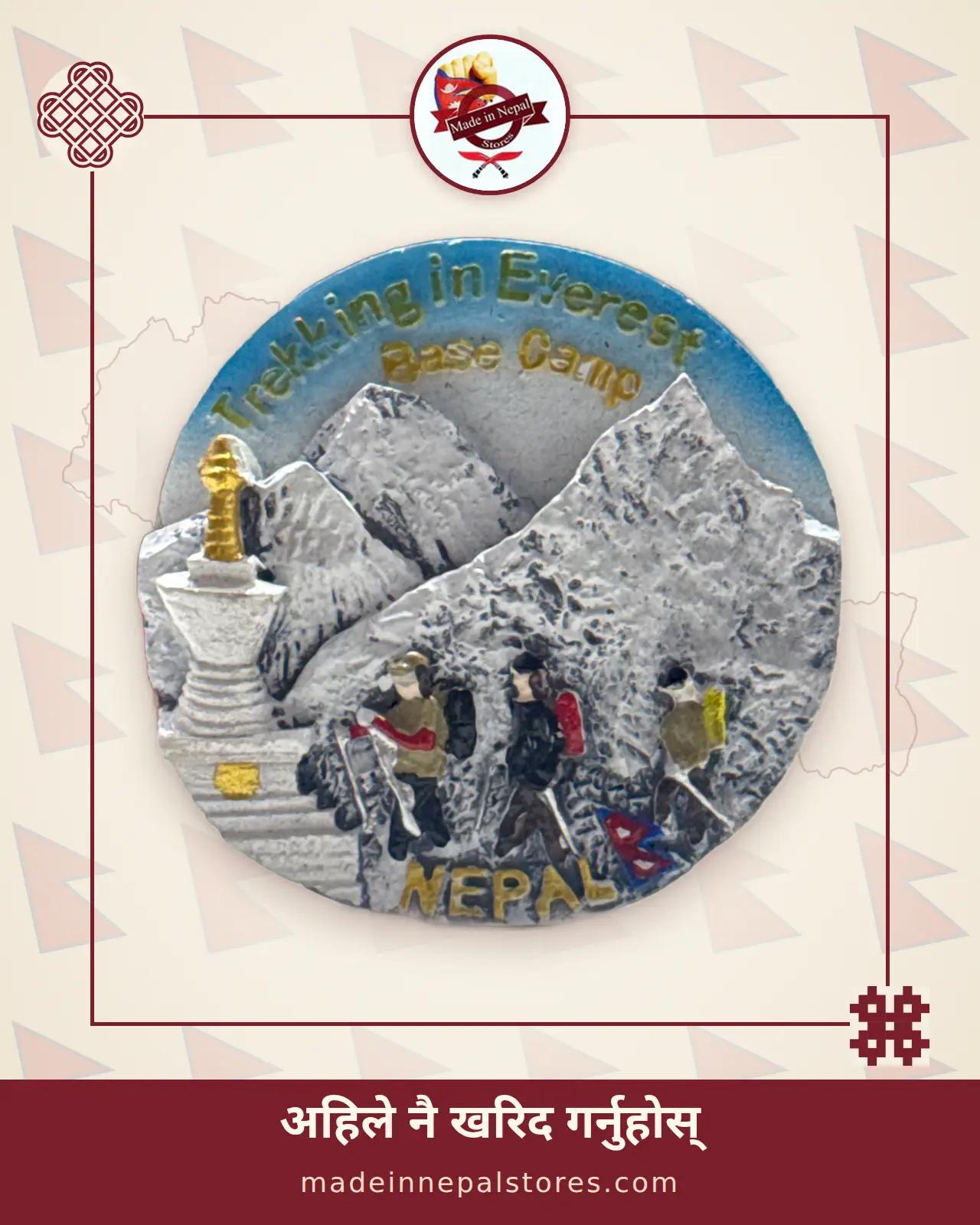 Trekking In Everest Base Camp Fridge Magnet