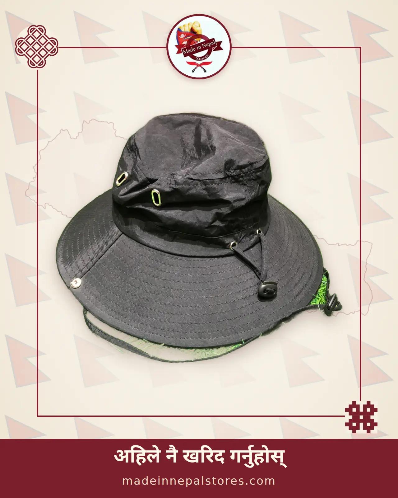 Wide-Brim Boonie Hat — Black — view 1