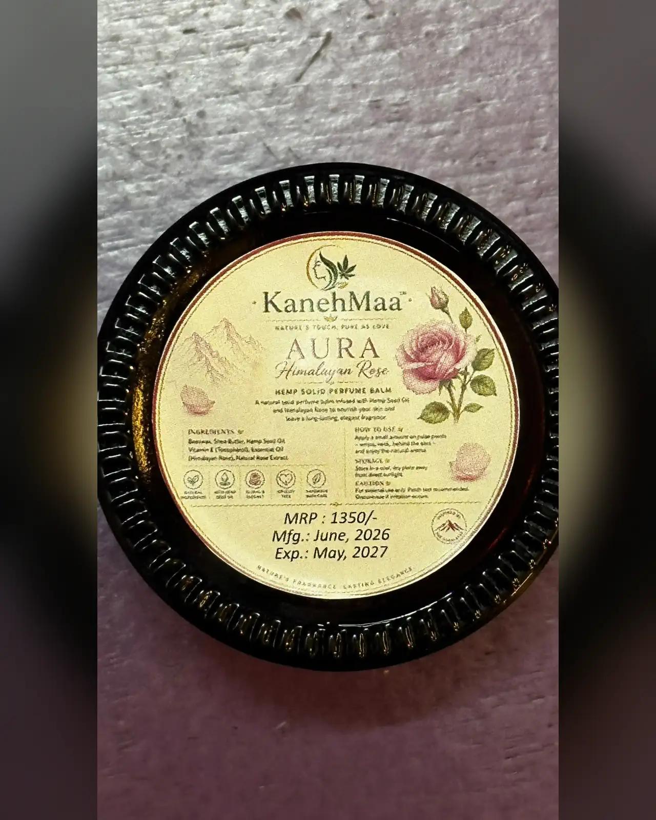 KanehMaa Aura Himalayan Rose — Hemp Solid Perfume Balm — view 3