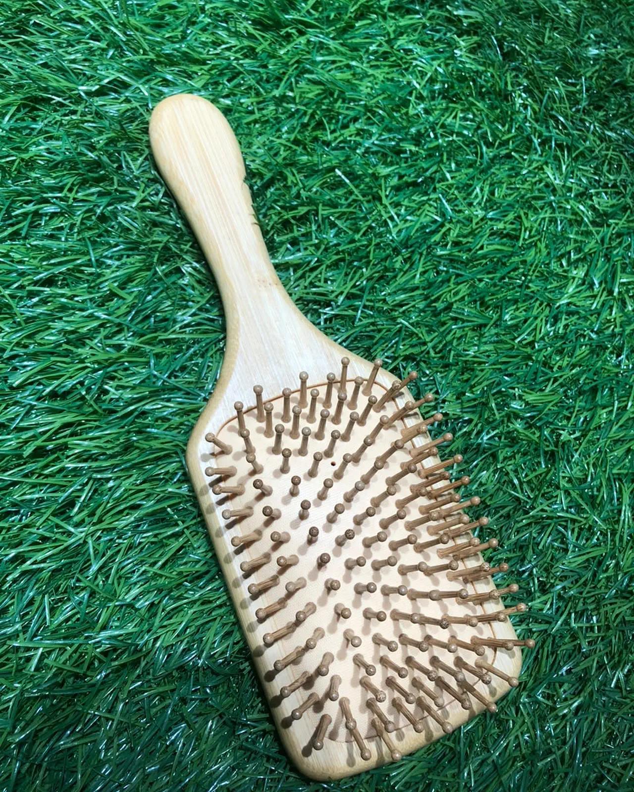 Bamboo Paddle Hair Brush — view 2