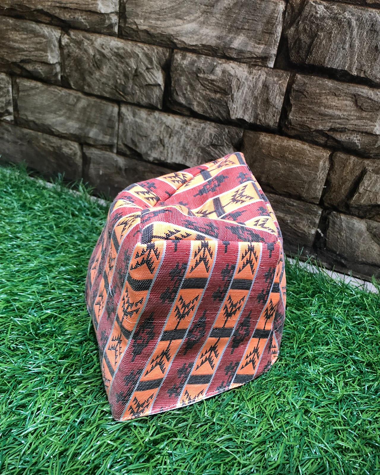 Dhaka Topi — Terracotta Arrow Stripe — view 2