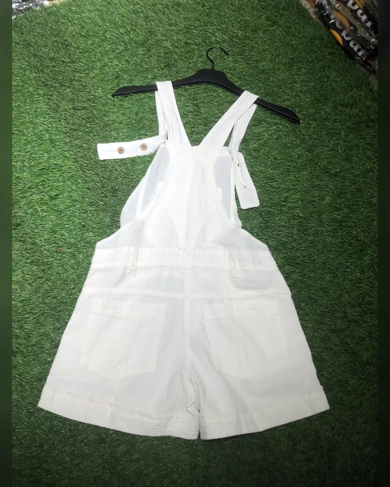Dungaree Shorts — White — view 3