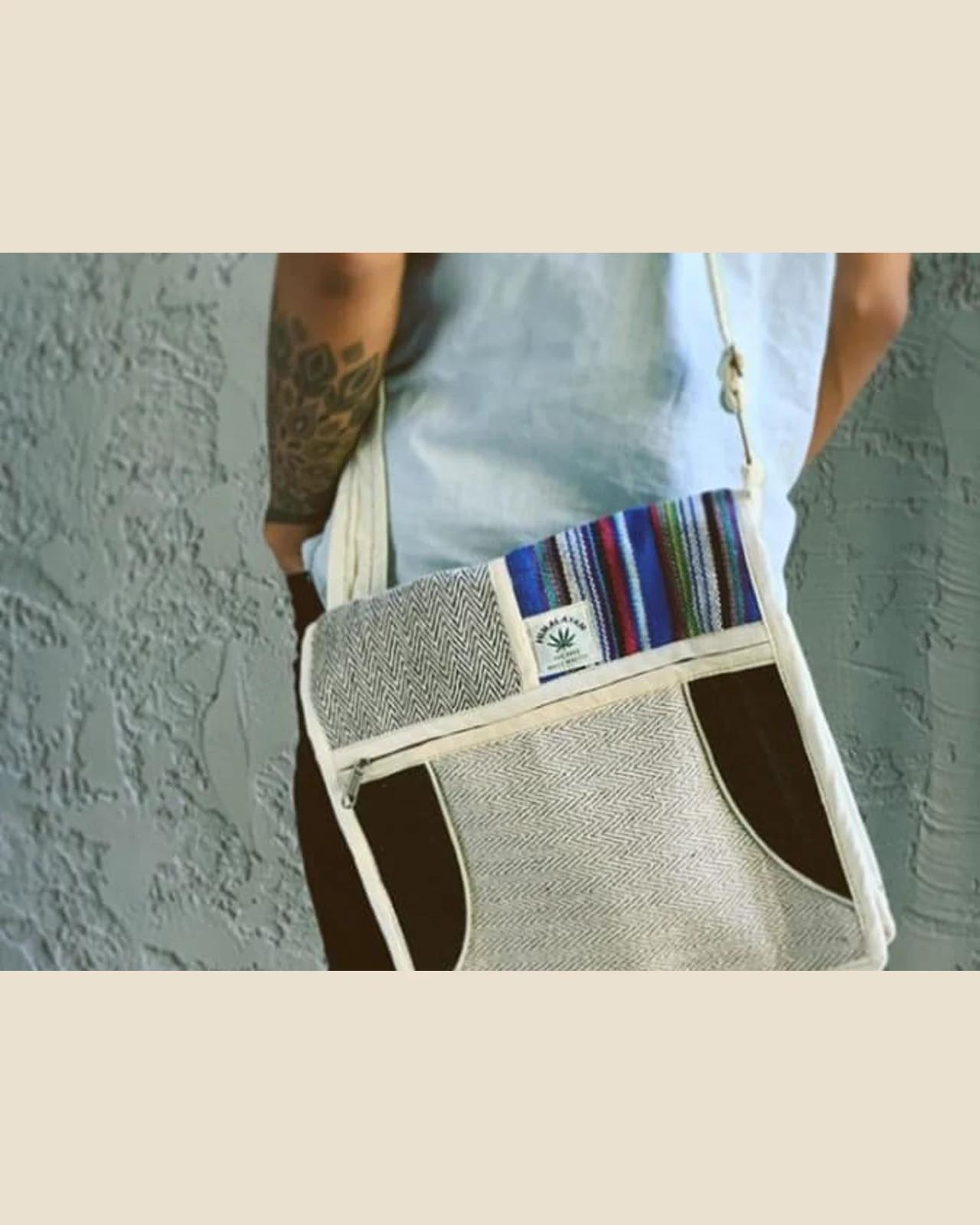 Hemp Gheri-Panel Crossbody Bag