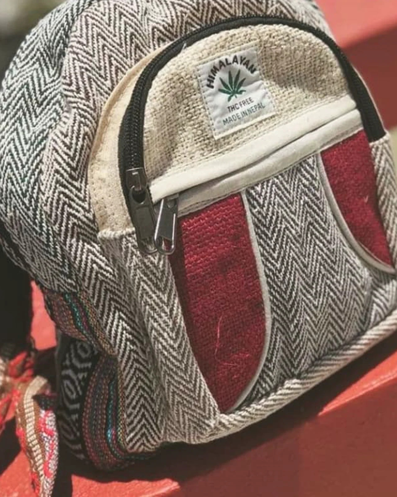 Hemp Mini Backpack — Herringbone