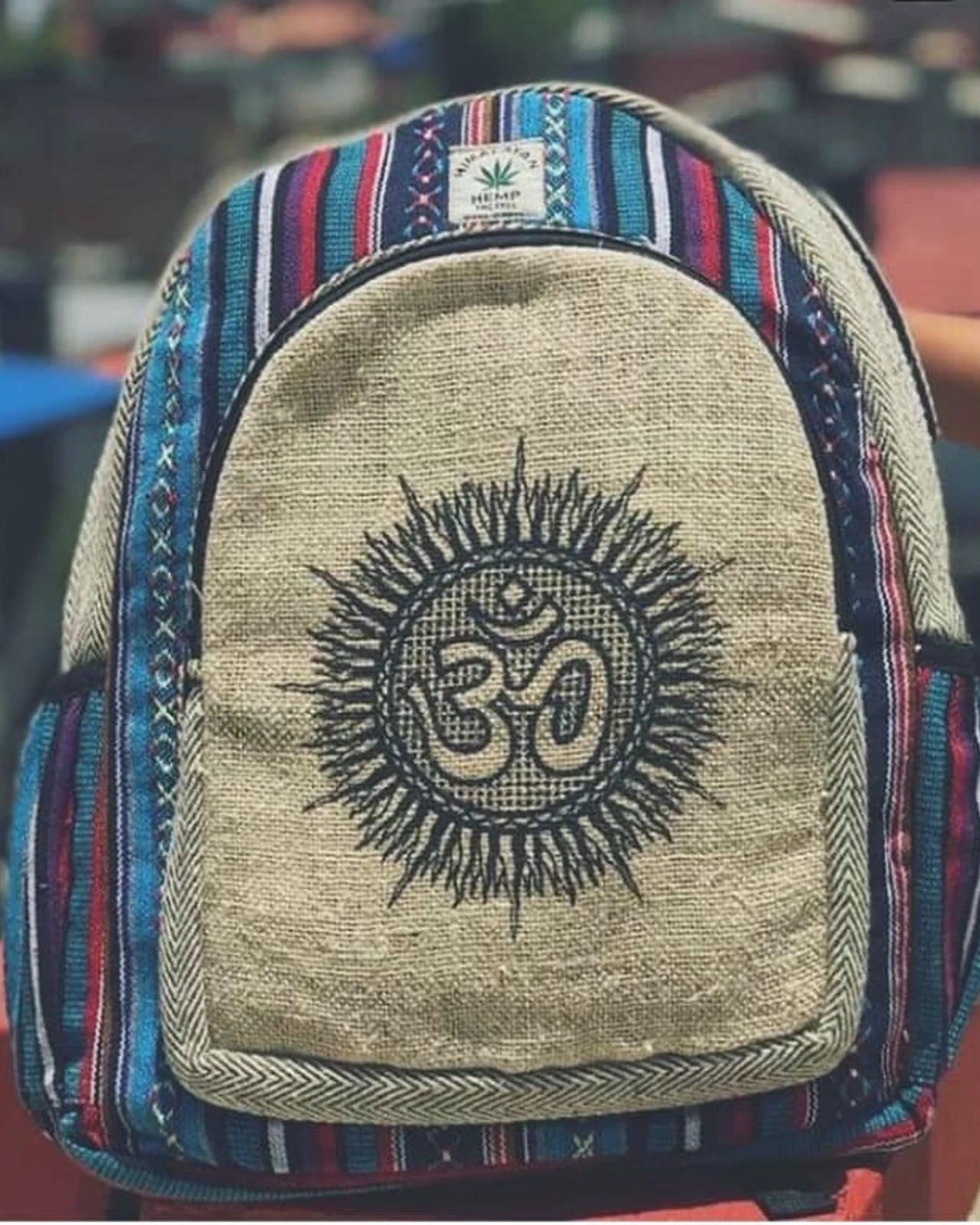 Hemp Om Print Backpack — view 1