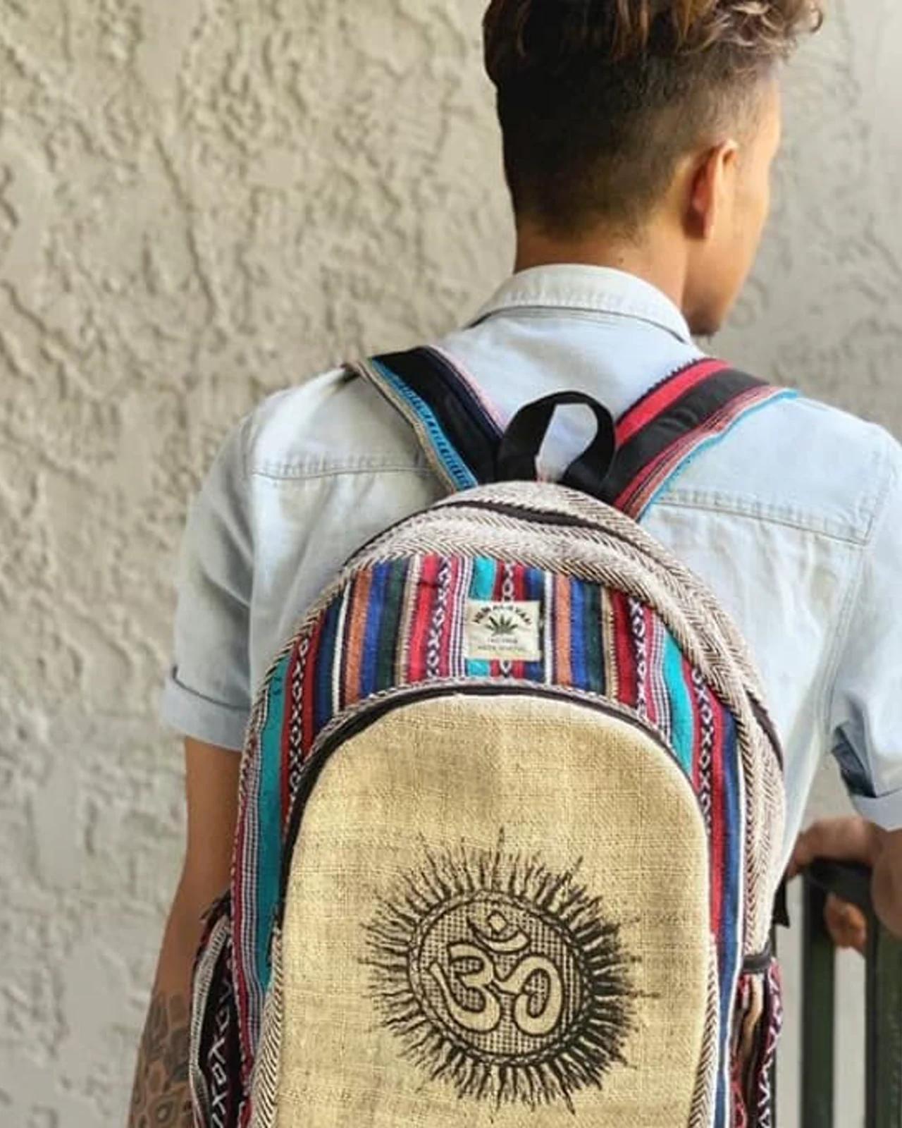 Hemp Om Print Backpack — view 2