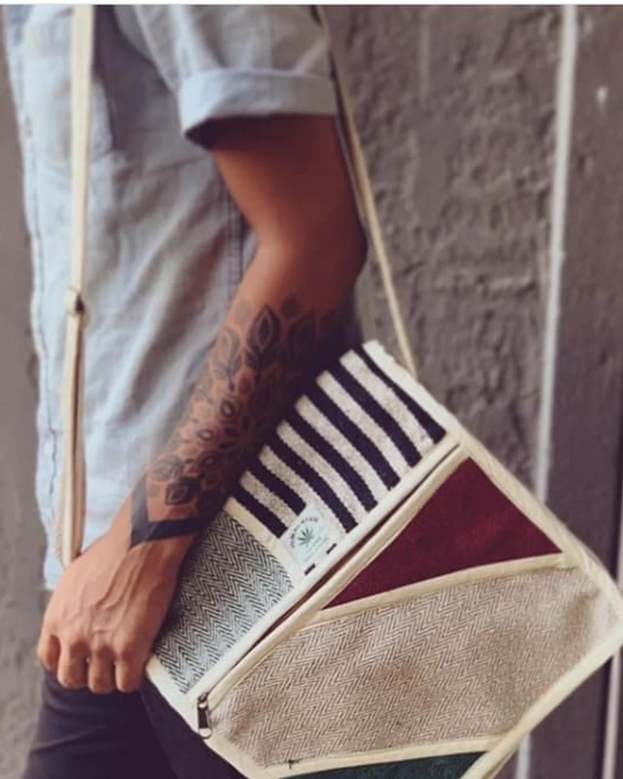 Hemp Patchwork Crossbody Satchel