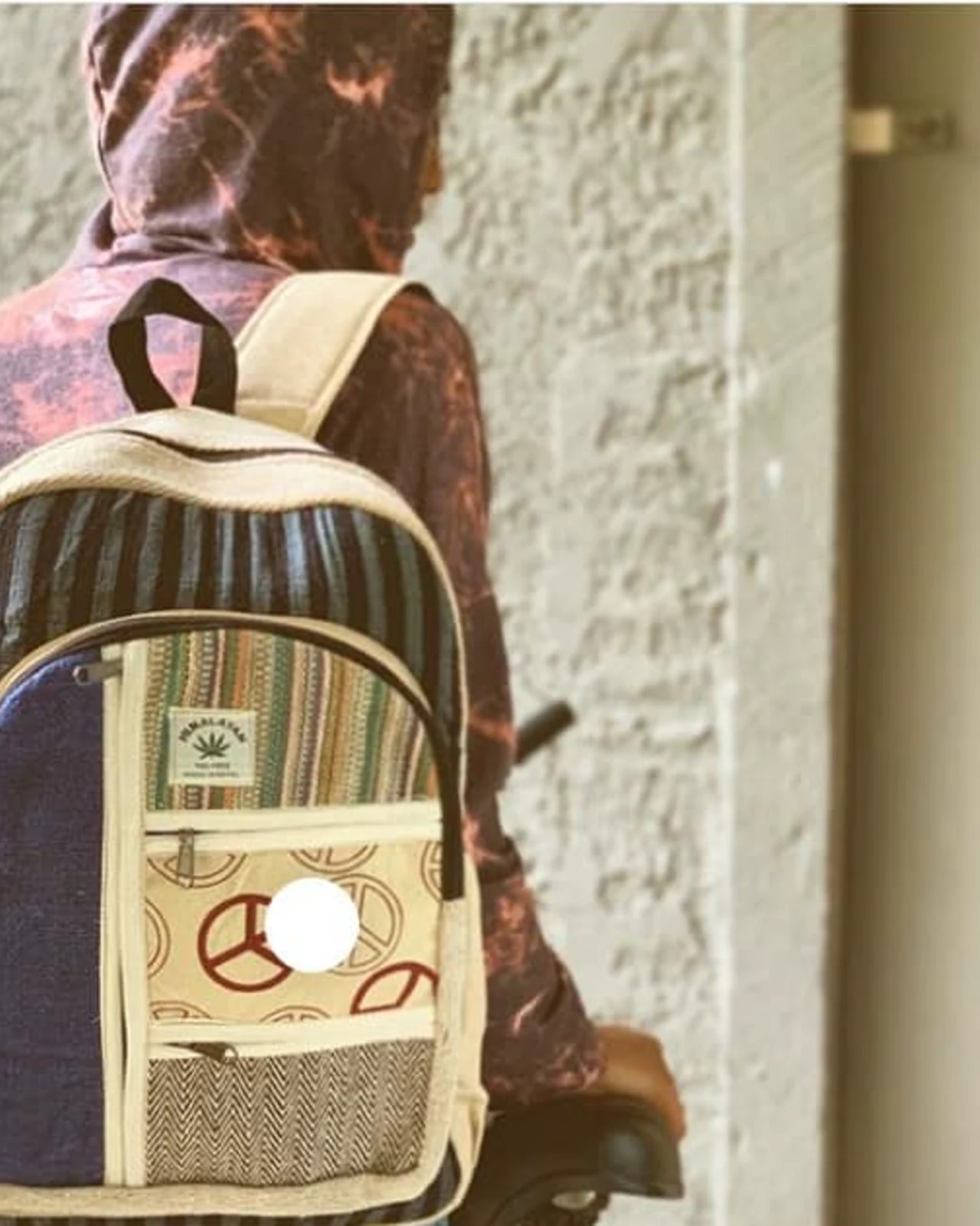 Hemp Peace-Print Backpack