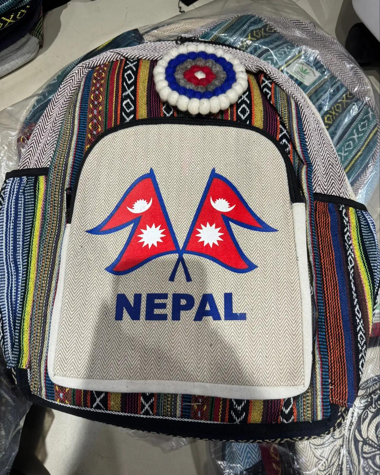 Hemp Rosette Backpack — Nepal Flag — view 2