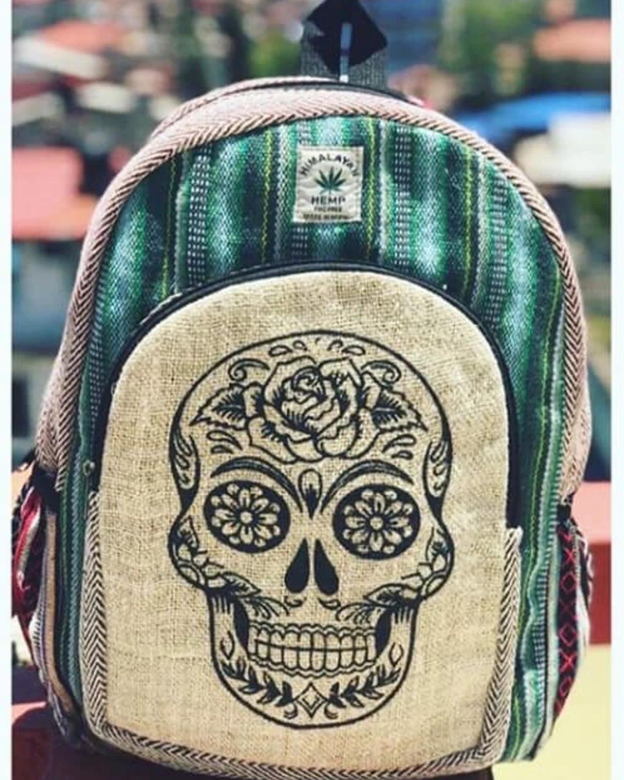 Hemp Sugar Skull Backpack — view 1