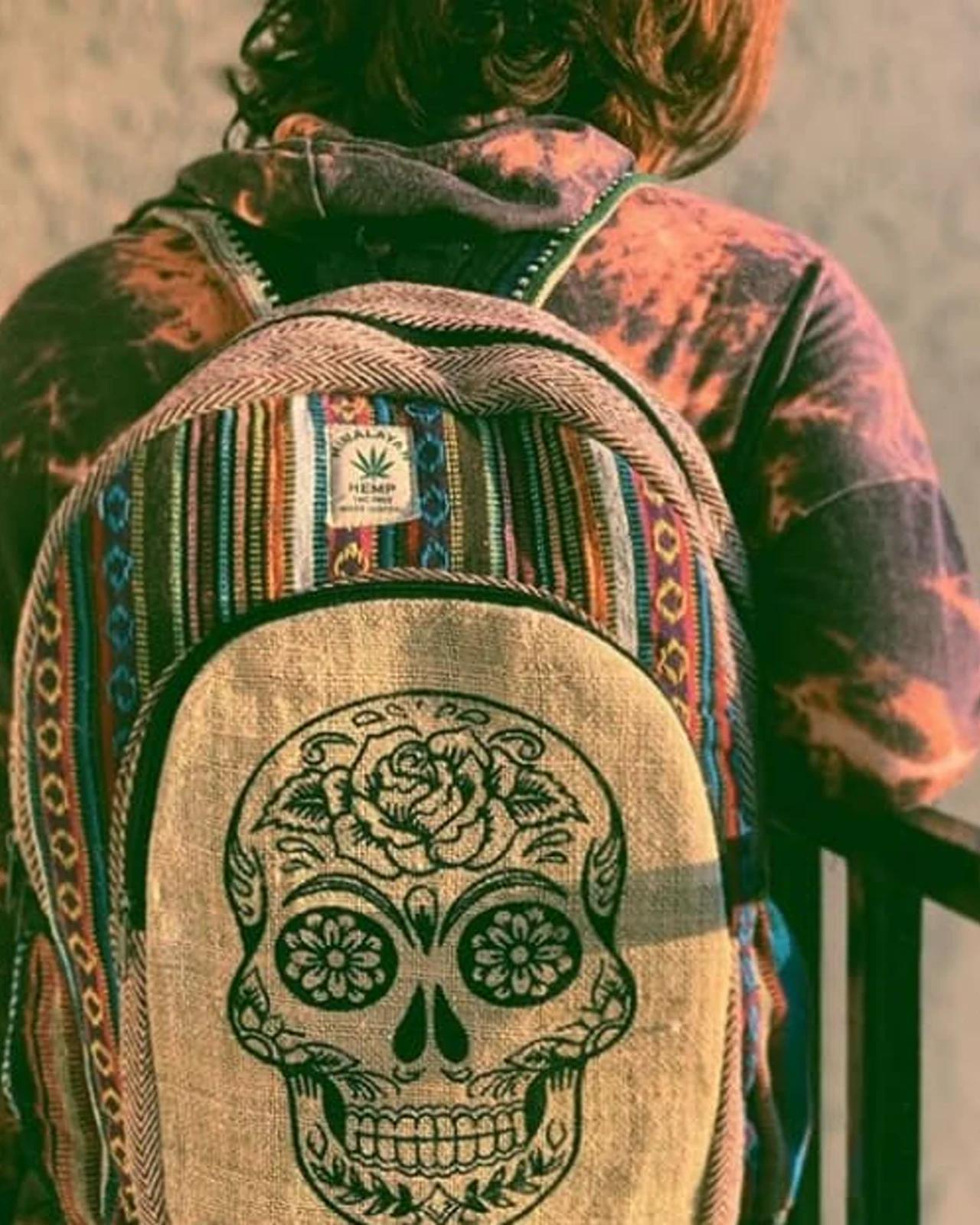 Hemp Sugar Skull Backpack — view 2