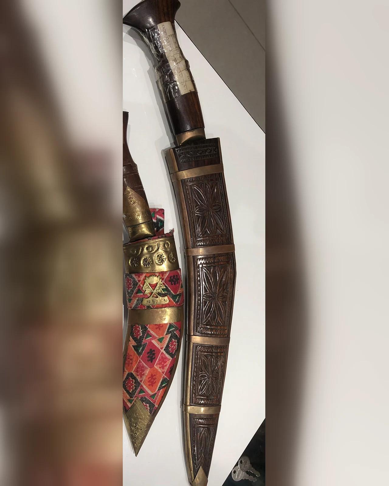 Khukuri — Carved Wooden Sheath — view 3