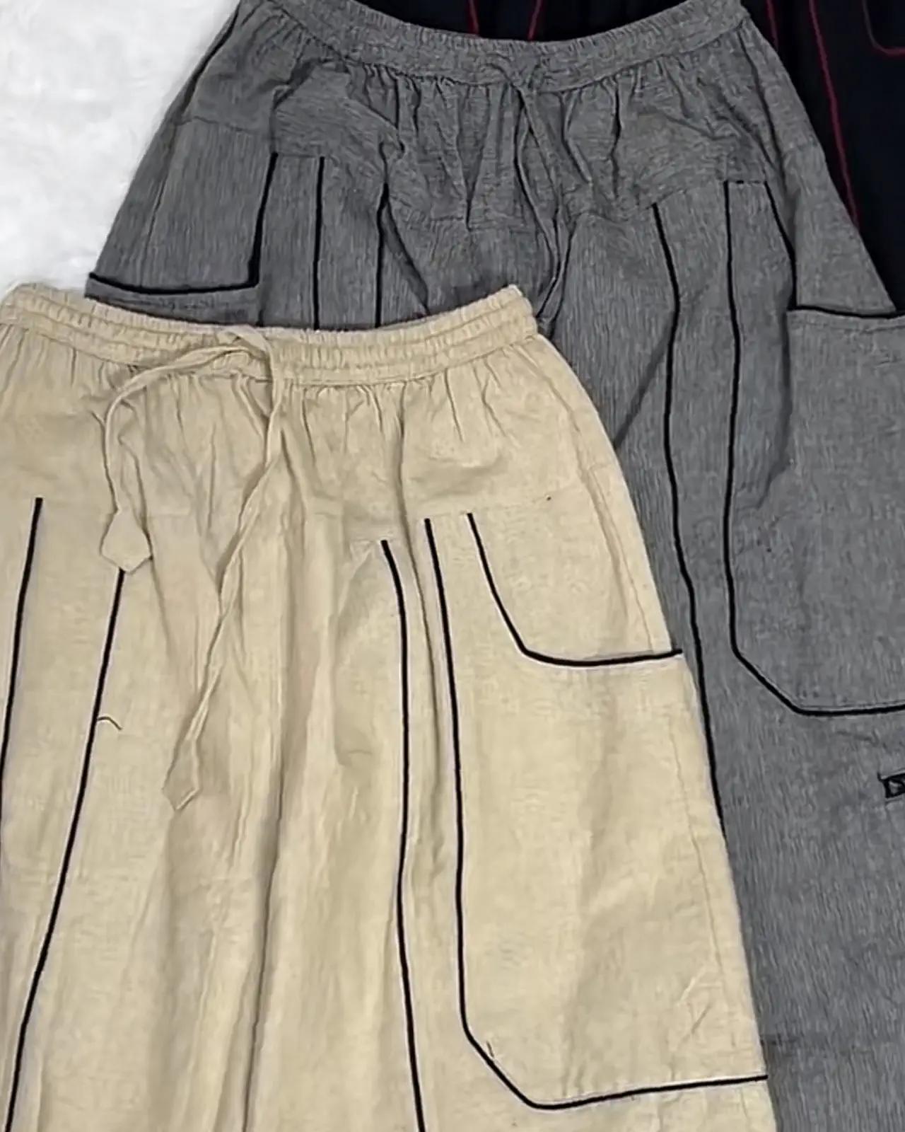 Piped Cargo Harem Trousers — view 3