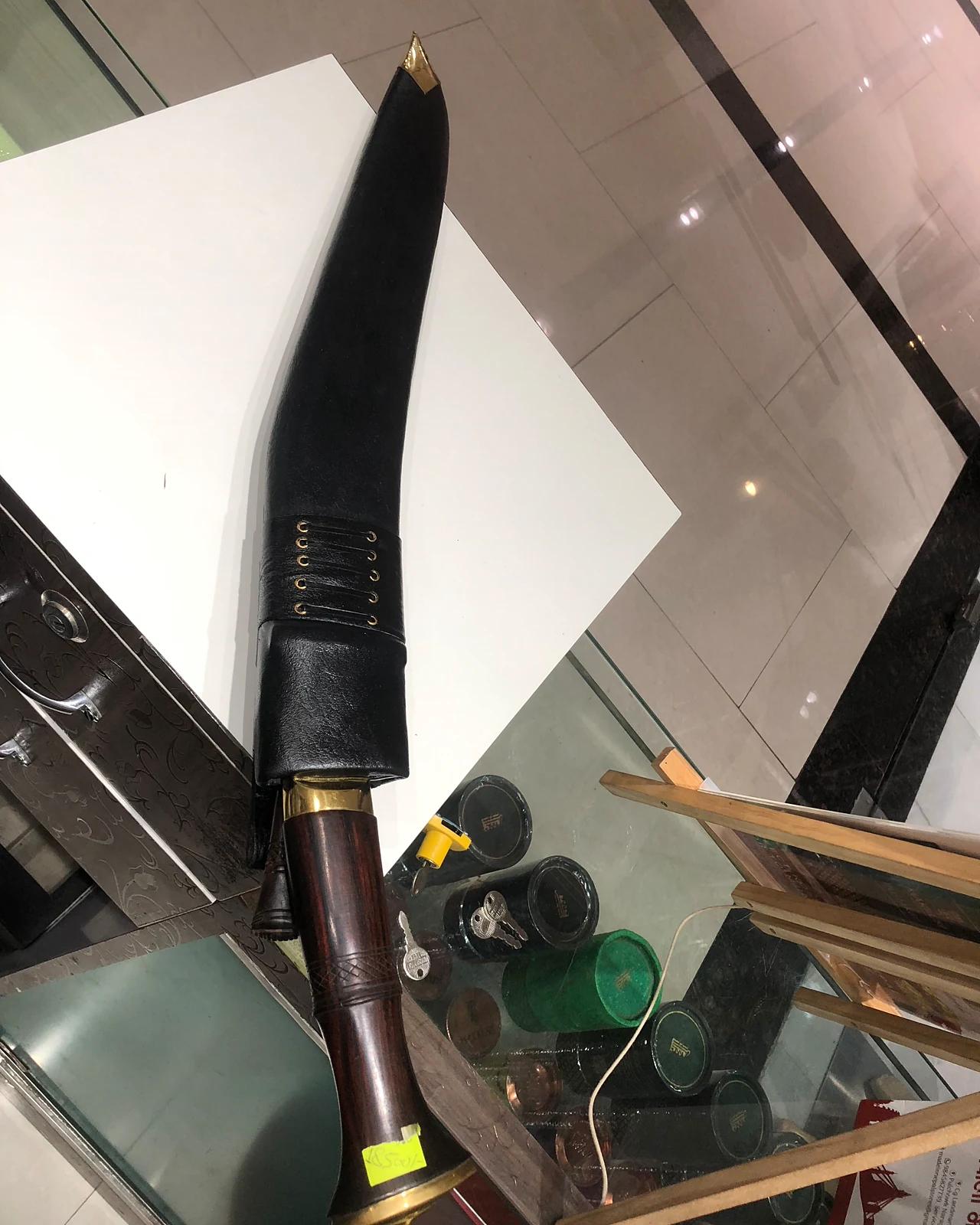 Service Khukuri — Black Leather Sheath — view 2