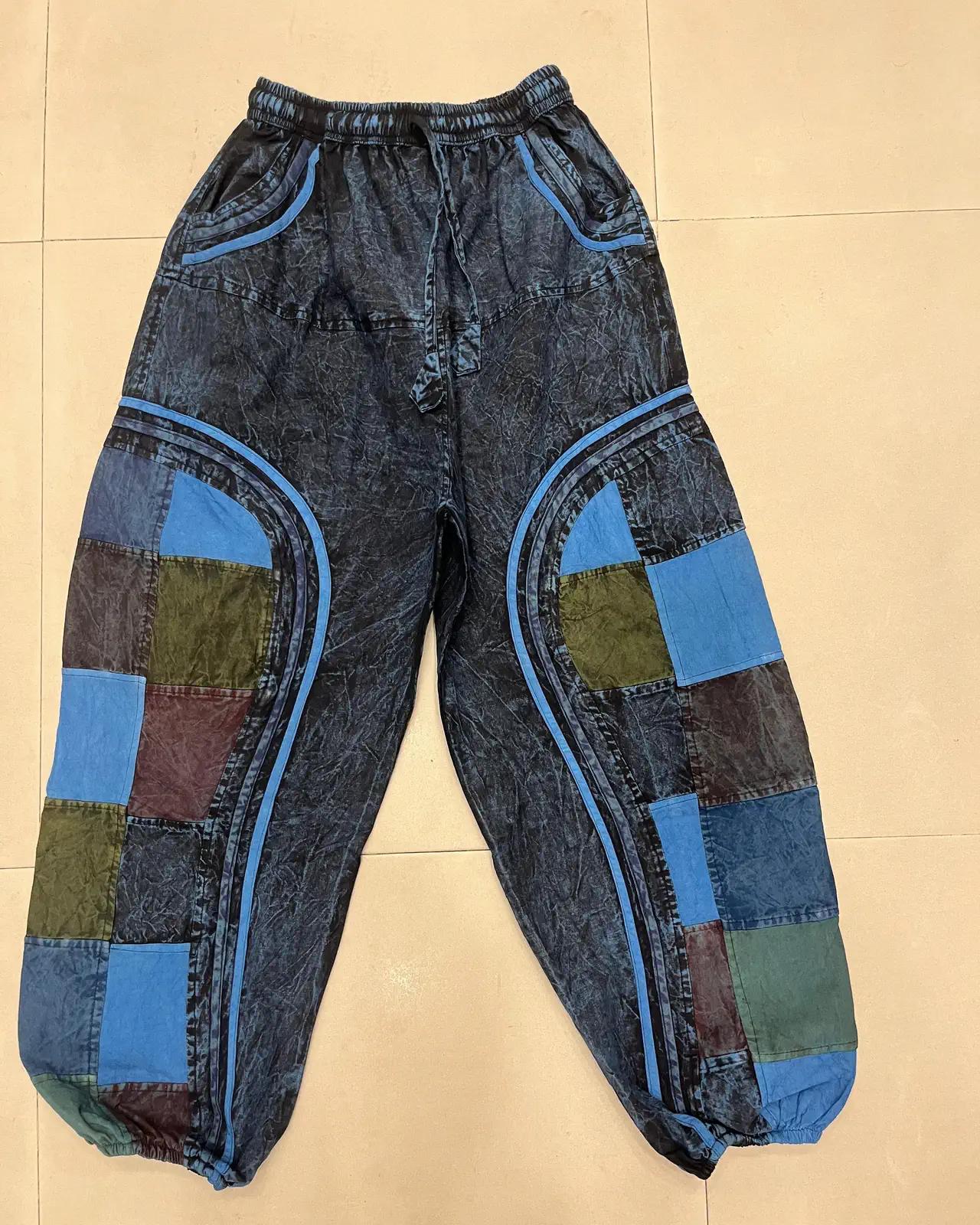 Stonewash Patch Harem Trousers — Blue — view 2