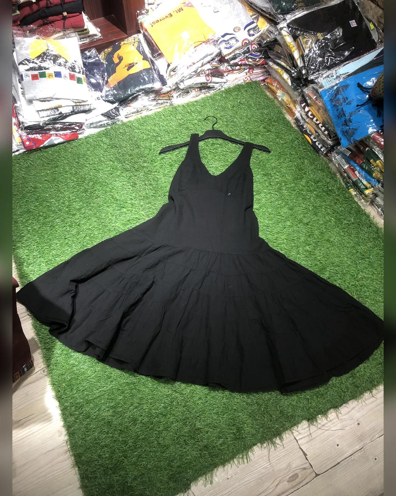 Tiered Strap Dress — Black — view 3