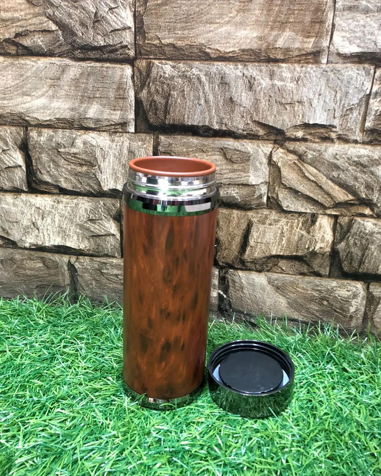 Wood-Grain Flask — Ceramic Lined — view 3