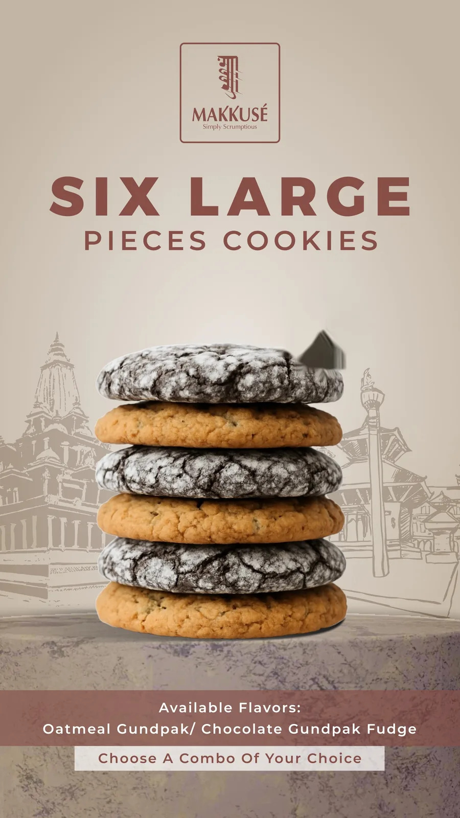 Makkusé Six Large Gundpak Cookies