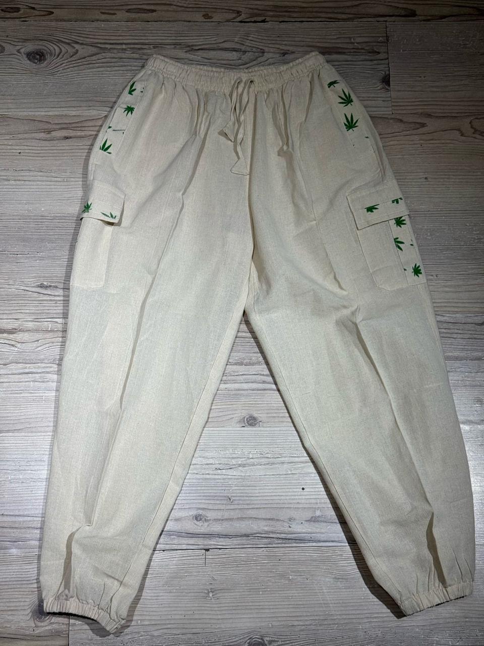 Hemp Cargo Joggers — Cannabis Leaf Print