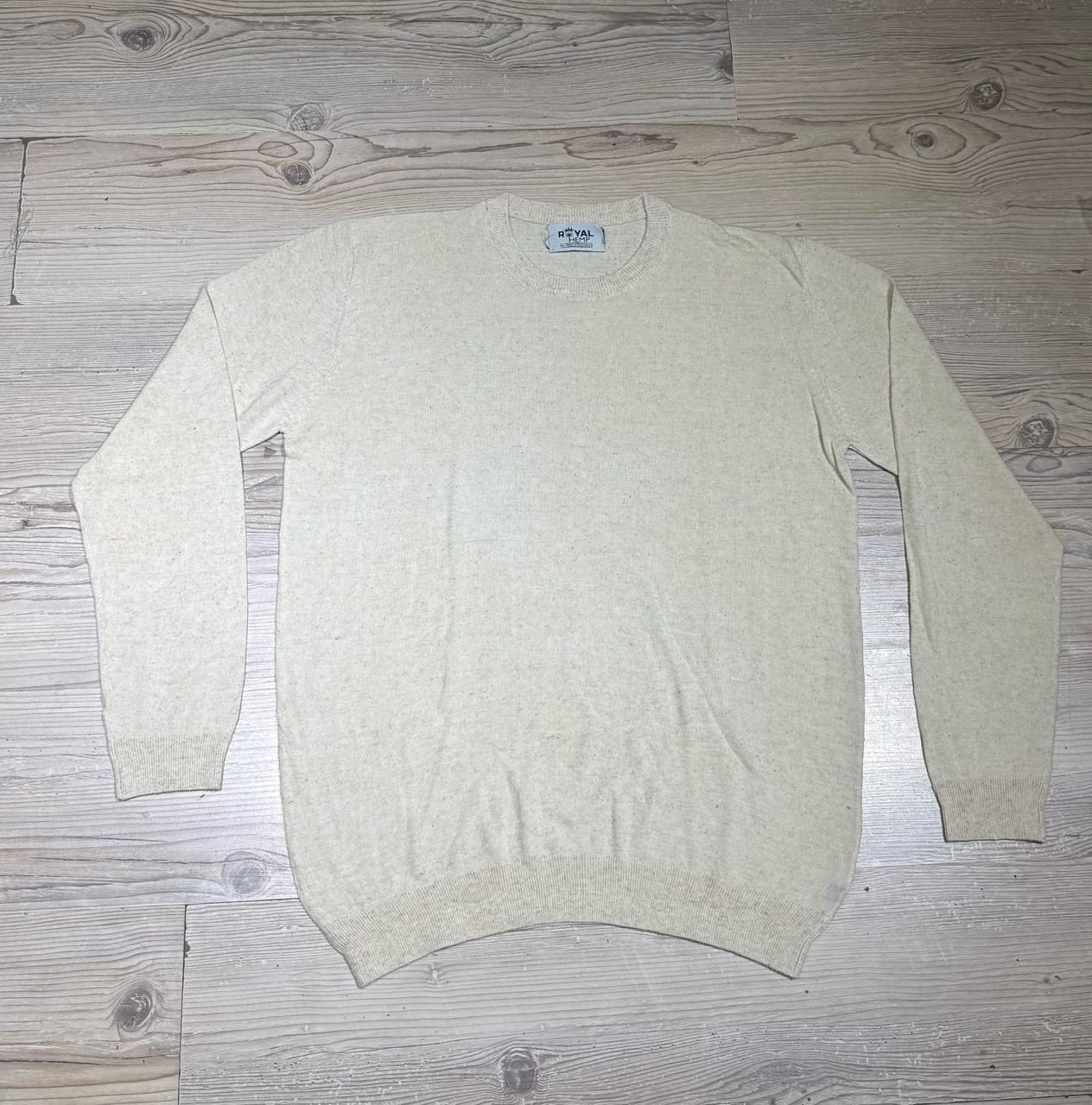Handloom Sweatshirt Hemp Knit Crew Sweater — Natural