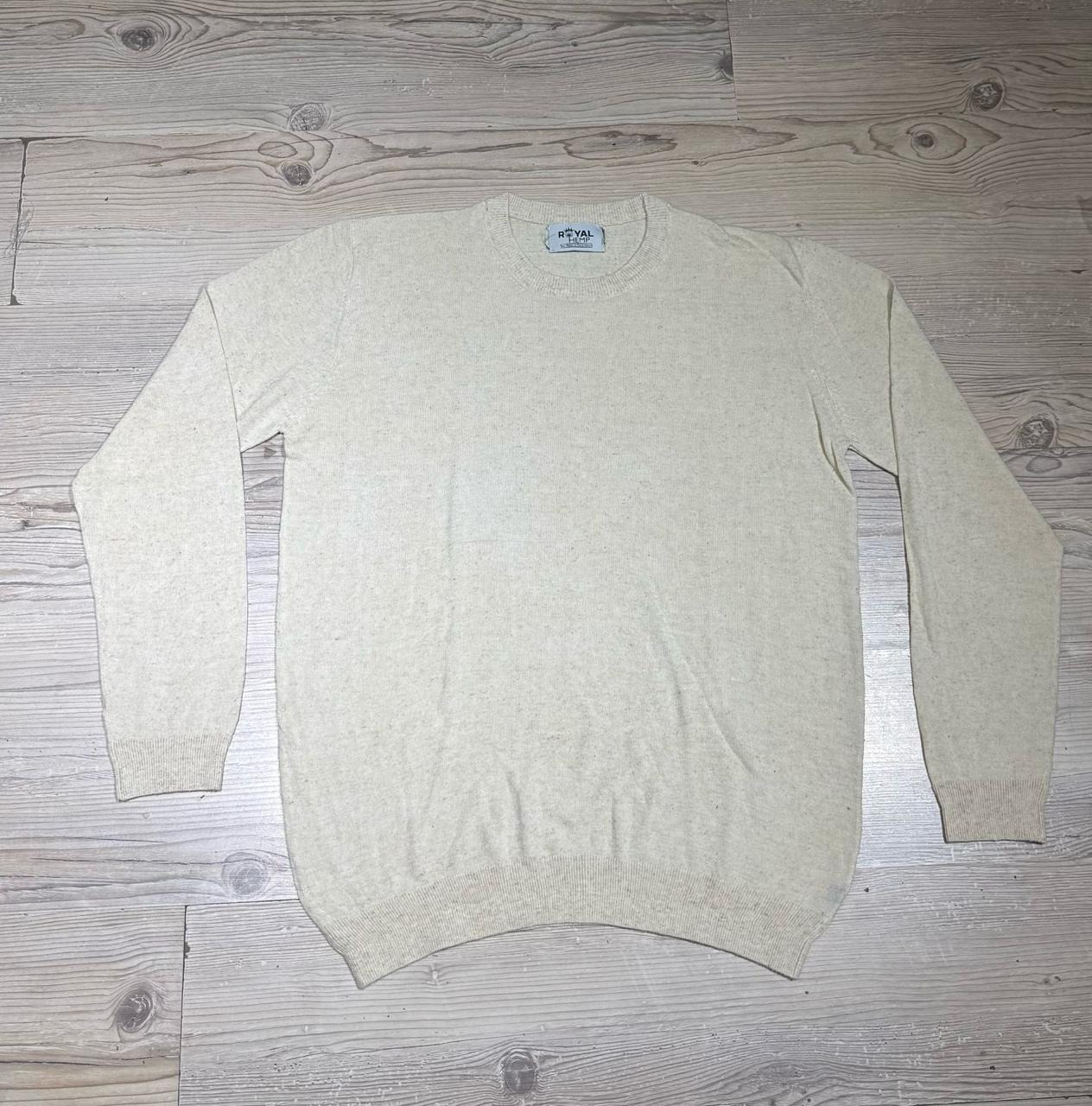 Handloom Sweatshirt Hemp Knit Crew Sweater — Natural